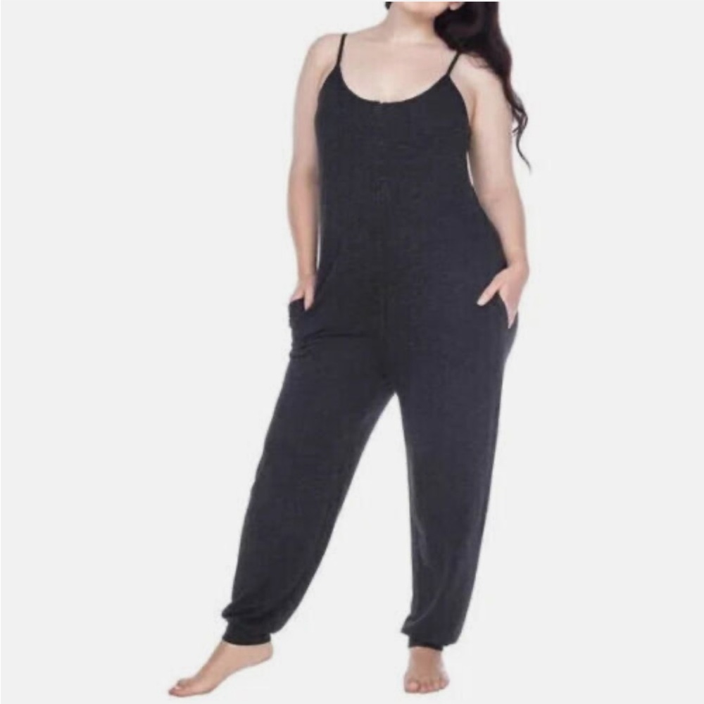 Honeydew Ladies Lounge Jumpsuit, Char Heather, Size Medium